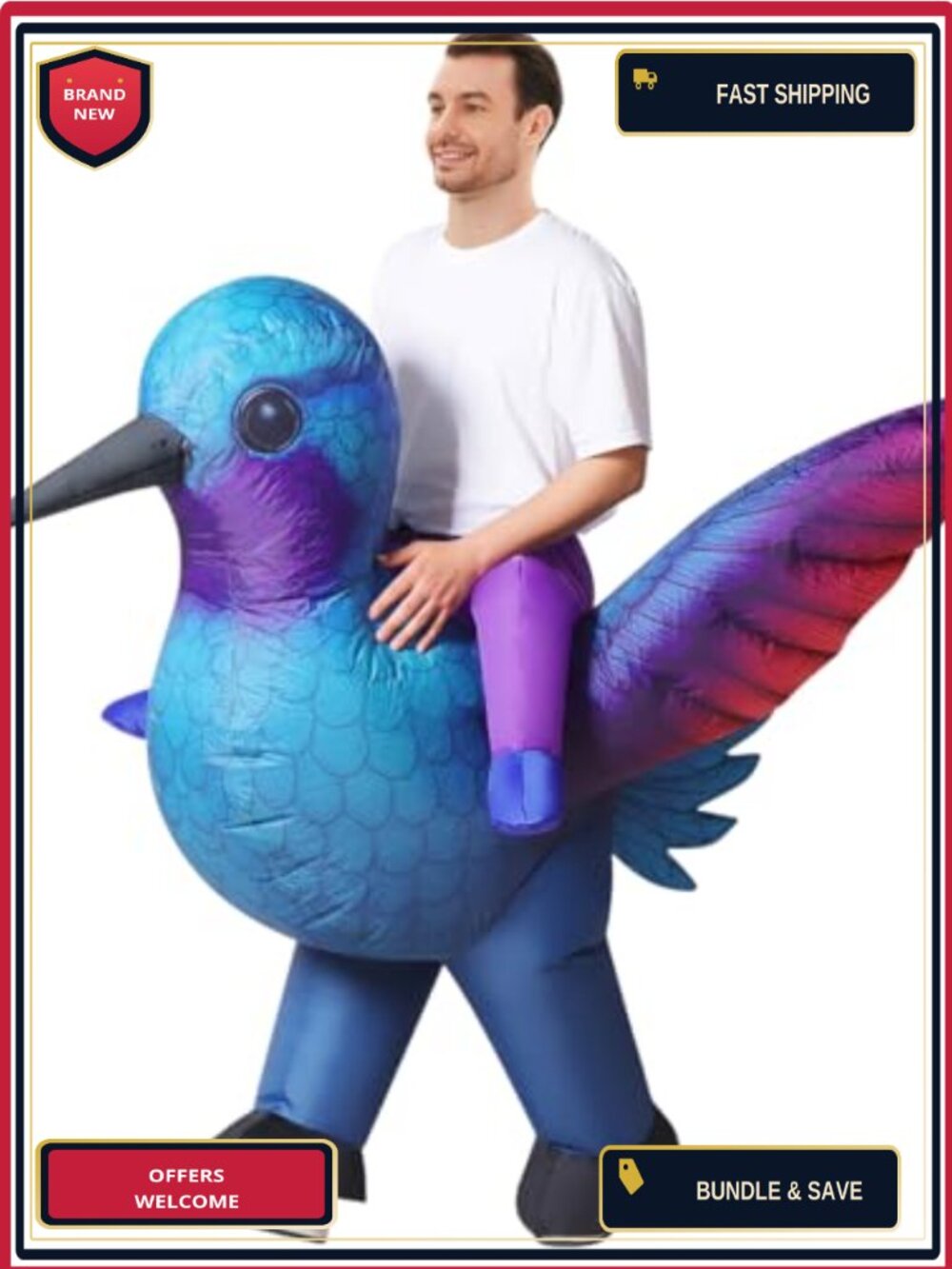 Inflatable Hummingbird Costume Adult Bird Ride On Dress Up Party